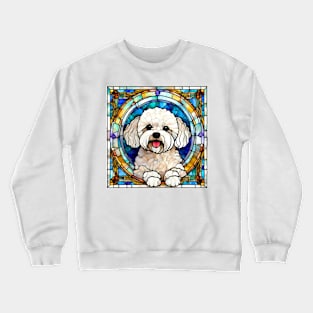 Stained Glass Bichon Frise Crewneck Sweatshirt